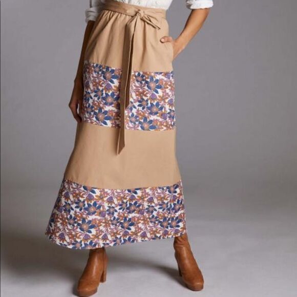 NEW Sachin + Babi Tan and Floral Jacquard Maxi Skirt Size 12 - Picture 13 of 14